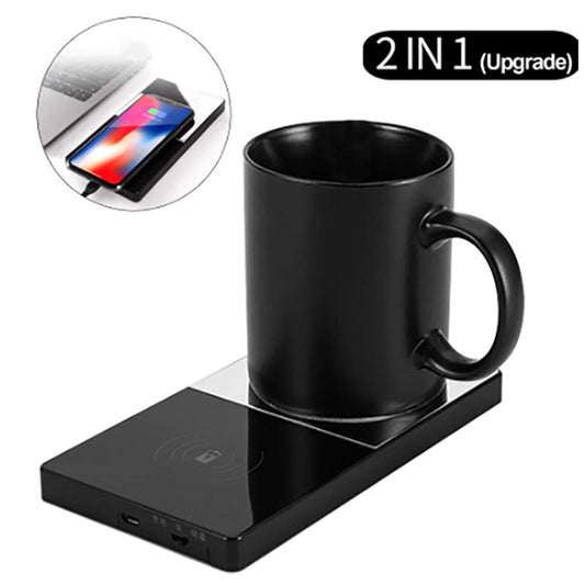 2 In 1 Heating Mug Cup Warmer Wireless Charger