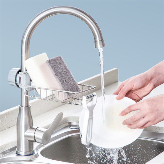 Adjustable Sink Drain Rack Sponge Storage
