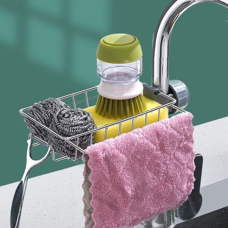 Adjustable Sink Drain Rack Sponge Storage