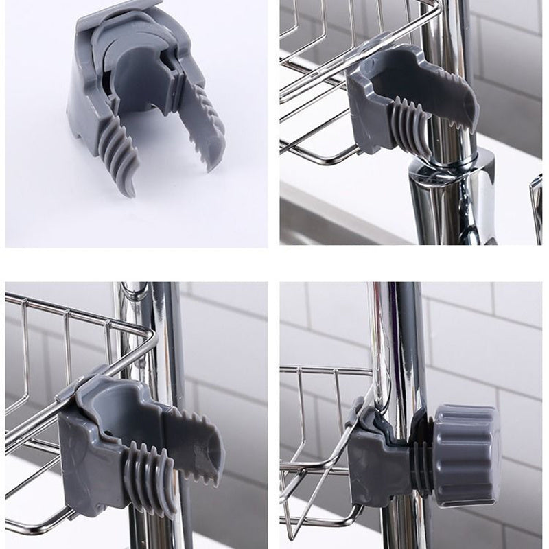 Adjustable Sink Drain Rack Sponge Storage